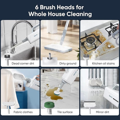 Seyola Steam Mop for Floor Cleaning, Steam Cleaner for Home with Handheld 6-in-1 Multi-function Attachments for Hardwood Floors, Clothes, Windows, Tiles Grout, Furniture, Carpet Cleaning