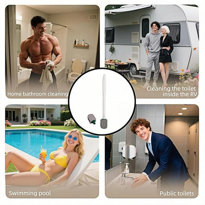 Pumice Stone Toilet Cleaning Kit with Long Handle - Effortless Hard Water Stain Remover for Toilets, Tubs & Tile - Includes 1 Handle + 3 Pumice Stones, Safe for Porcelain & Ceramic Surfaces