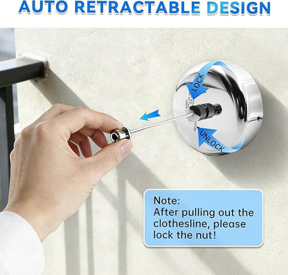 Retractable Clotheslines SUS304 Clothes Dryer with Adjustable Rope Shower Clothes Line