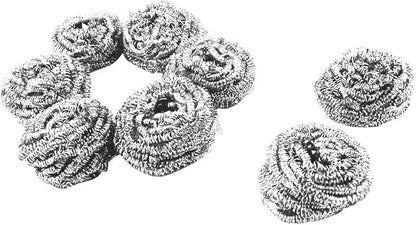 uxcell Kitchen Metal Bowl Pot Pan Wire Ball Scrubber Cleaning Tool 65mm Dia 8pcs