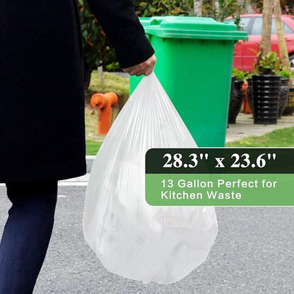 Toplive 13 Gallon Trash Bag 45 Count Garbage Bag 2 Mil Thickness Degradable Unscented Trash Bags Wastebasket Bin Liners for Home Outdoor Garden Canteen Kitchen Trash Can (3 Rolls