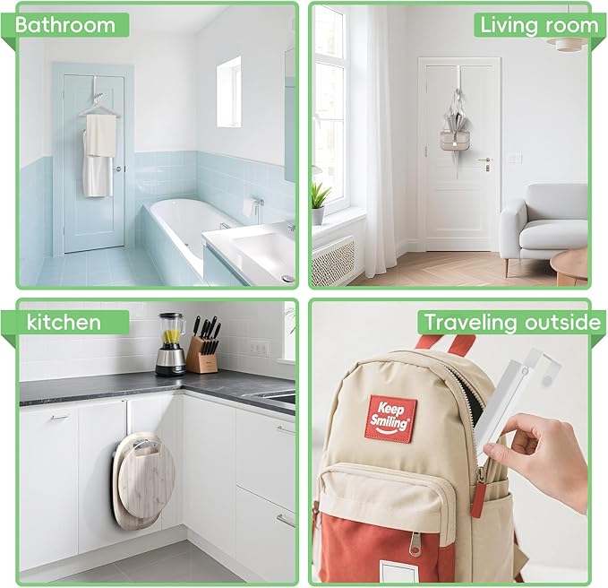2 Pack Over The Door Hooks, Extended Over The Door Clothes Hanger with 11 Ridges,Space-Saving Over The Door Rack Door Hooks for Hanging Clothes,Larger Capacity Over The Door Hanger,Upgraded version.