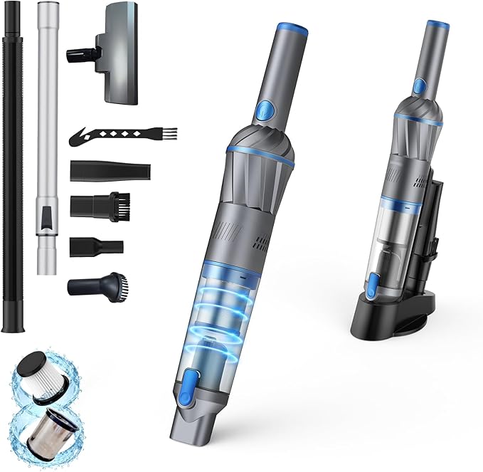 Handheld Vacuum Cordless Cleaner, Compact Powerful Suction And Long Runtime, Lightweight At 1.25lb, Rechargeable Portable Vacuum With One-Touch Empty, Car Accessories Hand Vacuum For Car Home Office