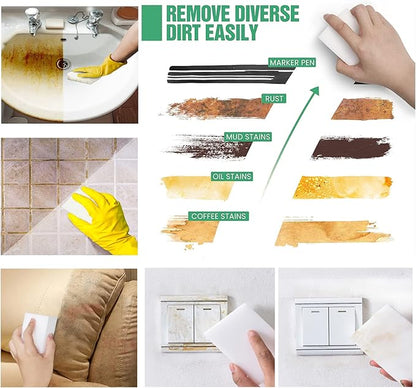 Magic Sponge Eraser, 50Pack Melamine Sponge Foam Bulk Sheets Cleaning Pads, Multi-Functional Household Cleaning Sponges for Dish, Kitchen, Stove, Bathtub, Sink, Furniture