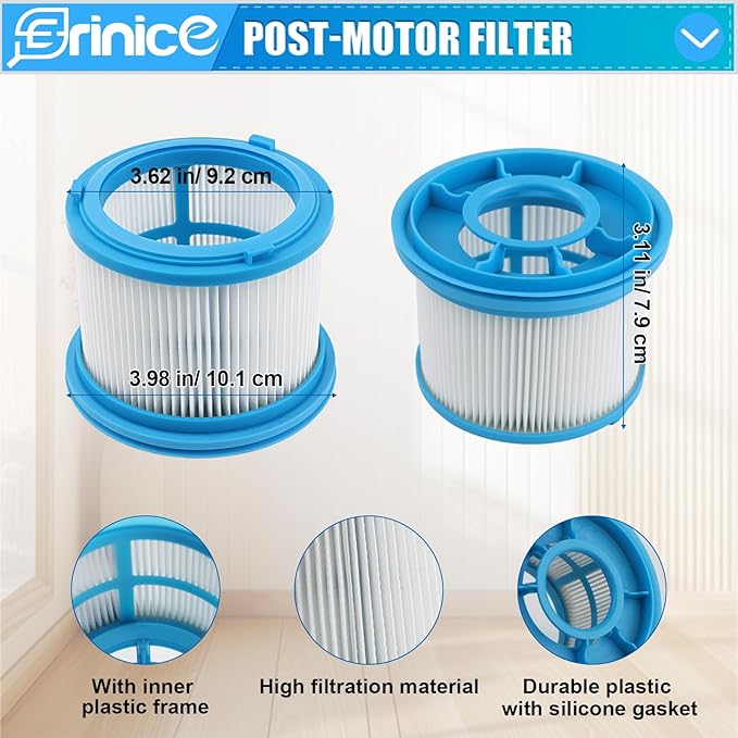 4039 Filter Replacement for Bissell PowerClean FurGuard 280W 4039 4051 4205 Vacuum Filters for Bissell PowerClean FurFinder 200W Vacuum 4052 4026 4031 4137, Comapre to part# 1646969 & 1646970