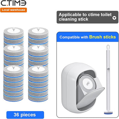 CTIME - 36 Replacement Toilet Brush Heads, Suitable for Bathrooms and Toilets