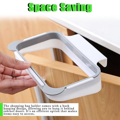 Hanging Organizer Garbage Bag Holder, Over The Cabinet Plastic Trash Bag Holder for Kitchen, Garbage Bag Holder Rack Space Saving Use Portable Cabinet Door Trash Bag Holde Garbage Can