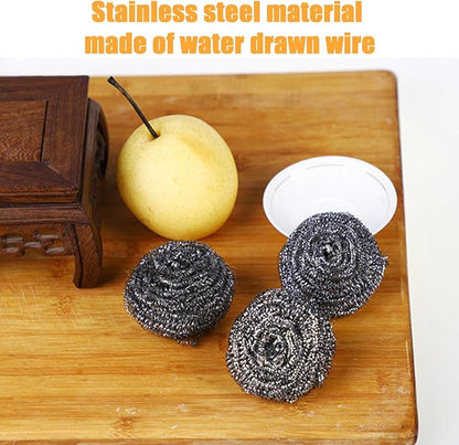 80 Pcs Stainless Steel Scrubber, 2.36 inch, Flexible Stainless Steel Cleaning Ball Multipurpose Utensil Scrubber Portable Dish Scrubbers Reusable for Kitchen Pot Pan, Dishes, Grills, and Cookware