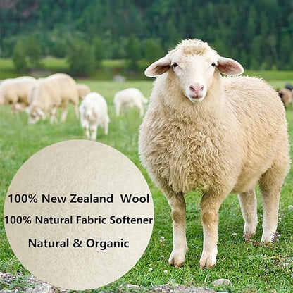 XXL Wool Dryer Balls, 3PCS Natural Fabric Softener, Fluff Laundry Wrinkle Release and Saves Drying Time, Reusable
