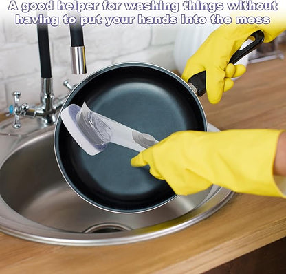 14pcs Dish Wand Sponge Refills, Non-Scratch Washing Up Wand Replacement Heads Durable Scrubber Pads for Kitchen Stovetop Grills Bathroom Cleaning (Sponge Heads Only)
