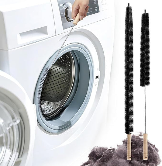 2 Pack Dryer Vent Cleaning Brush, Dryer Vent Cleaner Brush Set, Trap and Duct Lint Remover with Long Flexible Lint Brushes for Deep Cleaning to Remove Pet Hair & Lint, and Refrigerator Coil Cleaning