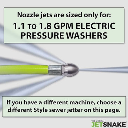 100 FT SEWER JETTER - Flexible Steel Braid - Complete and Ready to Use - For Your Electric Pressure Washer