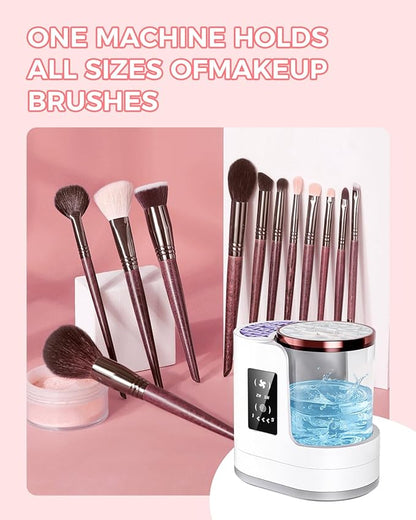 Electric Makeup Brush Cleaner Machine with Automatic Cleaning and Drying Functions Portable Makeup Brush for Makeup Lovers