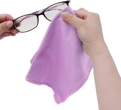 6 Pack Glass Cleaning Cloth Microfiber Cleaning Cloth for Window Eyeglass Jewelry Windshields Mirrors and Stainless Steel (Purple)