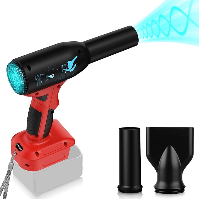 500W Cordless Air Duster for Milwaukee 18V M18 Battery, 400G High Power Wind Speed Compressed Air Blower, Rechargeable Electric Jet Dry for Keyboard PC Electronics Cleaning Replace Canned Air