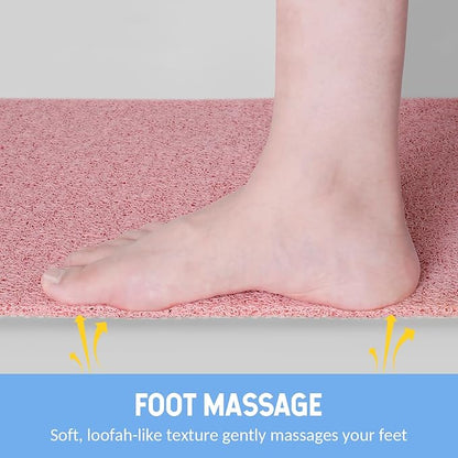 Hargiis Non-Slip Bathtub Mat, Anti Slip Shower Mat, Fast Drying Bathtub Mats, Foot Scrubber Mat, Anti Slip Mat for Tub, Floor, Bathroom, Kitchen, Home, Hotel (Pink 40"×16")