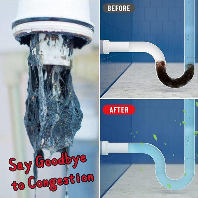 Sewer Cleaning Tool High-Pressure Nozzle, Toilet Auger, Clean Out Sewer Pipe, Drain Augers, Drain Clog Remover | Hair Clog Remover | Toilet Clog Remover