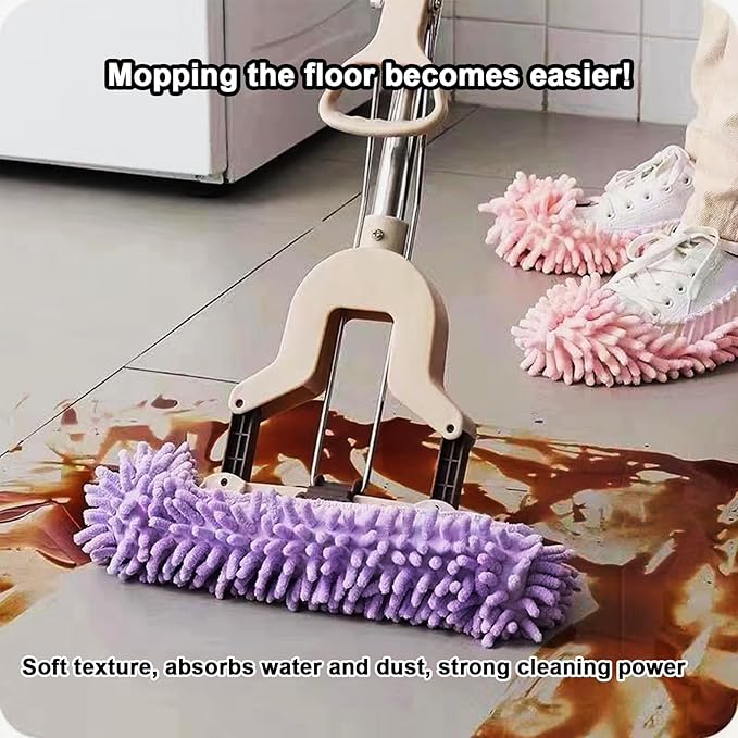20 PCS Mop Slippers,10 Pairs Mop Socks for Floor Cleaning,Washable Reusable Microfiber Mop Shoes,Mopping Slippers Shoes Cover,Soft Dusting Slippers for Women Men House Office Bathroom Kitchen
