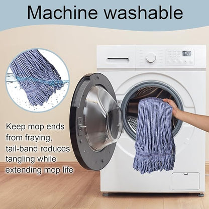JERIA 8 Pack Heavy Duty Mop Head Replacements,String Mop Head for Commercial,Used for Home,Office and Kitchen,Washable,Reusable Mop