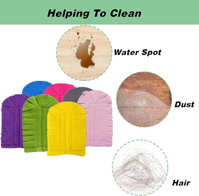 14 Pcs Duster Refill Fleece Refills for Swiffer, Hand Dusters Cleaning Reusable Duster Pads for Ceiling Fan, Washable Dusters for Window, Sofa and Flooring, Rainbow Colors
