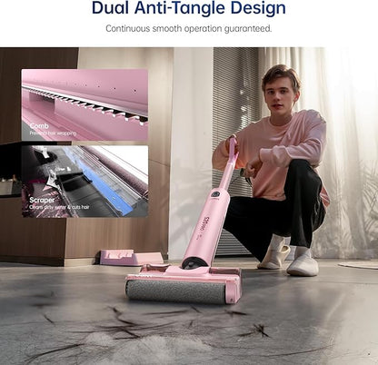 JONR S20 Pro 180° Lay Flat Wet Dry Vacuum Cleaner - Smart Adjusting Suction Cleans Under Low Furniture (3.5"), Self-Cleaning, 2-in-1 Vacuum and Mop for Pet Hair, Kitchen Spills & All Floor (L)