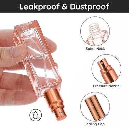 Segbeauty 5PCS Refillable Atomizer, 20ML Portable Travel Spray Bottle, Pocket Cologne Atomizer Cosmetic Fragrance Sample Container Sprayer Glass Perfume Bottles for Liquid Dispense