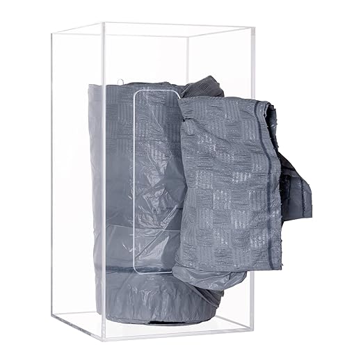 Trash Bag Dispenser Roll Holder, Wall Mount Acrylic Garbage Bag Dispenser Roll Holder for Kitchen Cabinet, Trash Can Liners Organizer for Under Sink, Clear