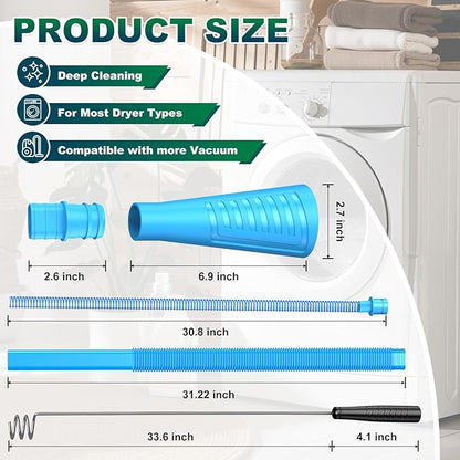 Sealegend 2 Pieces Dryer Vent Cleaner Kit Dryer Lint Vacuum Attachment, Dryer Vent Cleaning Lint Remover 2 Hoses Tools for Home Improvement