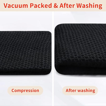 Homaxy 100% Cotton Waffle Weave Kitchen Dish Cloths, Ultra Soft Absorbent Quick Drying Dish Towels, 12 x 12 Inches, 8-Pack, Black