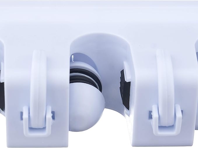 Superio Mop & Broom organizer 3-Slots (White 2-Pack)