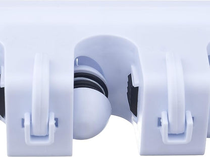 Superio Mop & Broom organizer 3-Slots (White 2-Pack)