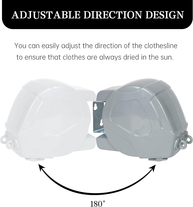 ZOES HOMEWARE Retractable Clothesline Heavy Duty Retracting Clothes Line Outdoor and Indoor with Durable ABS Shell and 2x49 Feet Extruded PVC Line,with Lock to Prevent Sagging