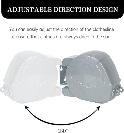 ZOES HOMEWARE Retractable Clothesline Heavy Duty Retracting Clothes Line Outdoor and Indoor with Durable ABS Shell and 2x49 Feet Extruded PVC Line,with Lock to Prevent Sagging