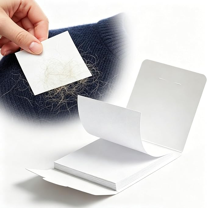 AITOLY Portable lint Sticky 50 PC - Mini Travel Sticky Tape for Pet Hair & Clothes, Ultra-Thin Pocket Size for Handbags, Office & Car, Adhesive Fabric Shaver for Sofa & Furniture