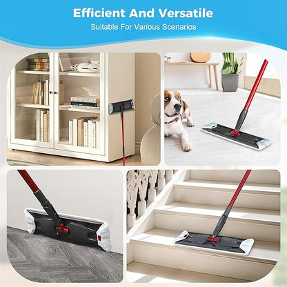 6 Pack Mop Replacement Pads for O-Cedar H2prO Flat Mop, Washable & Reusable Microfiber Mop Refills for O-Cedar Flat Mop System for Indoor and Outdoor Flooring, Bedrooms, Kitchens, Living Rooms