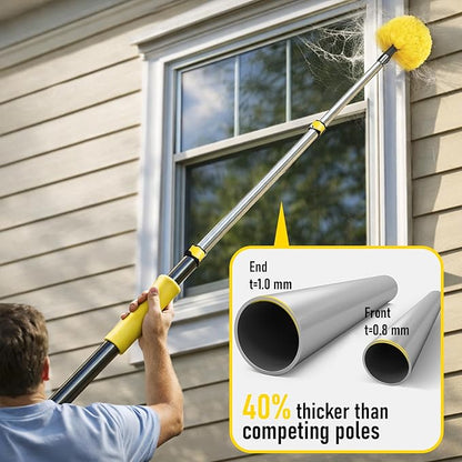 20 Foot High Ceiling Duster Kits with 5-12ft Heavy Duty Extension Pole, High Reach Duster for Cleaning,Microfiber Feather Duster,Cobweb Duster,Ceiling Fan Duster,Window Squeegee & Cleaner