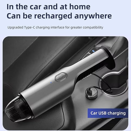 Portable Car Vacuum Cleaner, Portable Handheld Vacuum for Car Interior Cleaning, Wet & Dry Use, USB Rechargeable, with HEPA Filter & Accessories.
