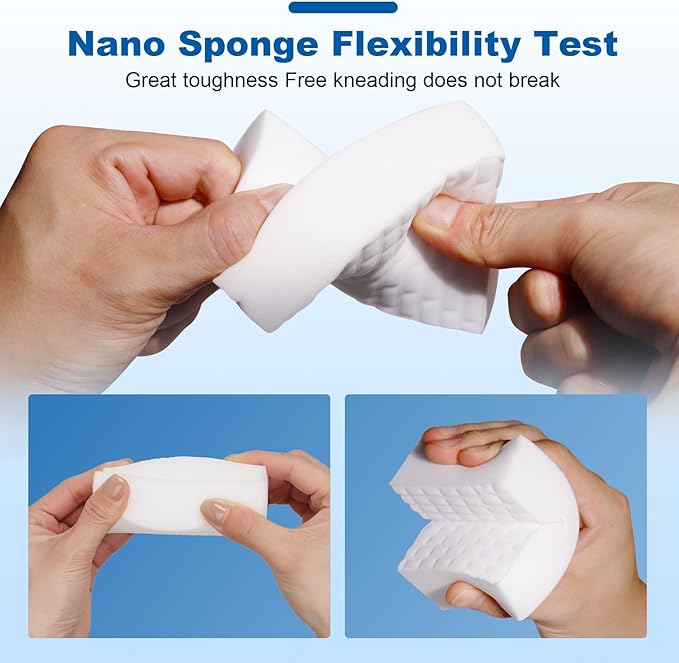 50-Pack Extra-Thick Melamine Sponges 3.94" 2.76" 1.18" Durable Kitchen & Bathroom Cleaning Pads Powerful, Non-Scratch, Water-Activated Magic Sponge