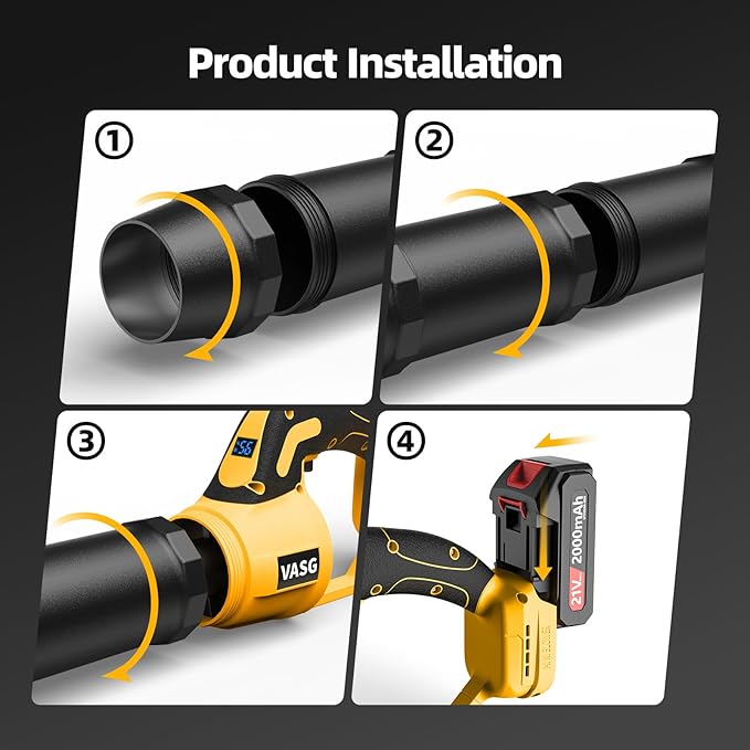 Leaf Blower Cordless – Lightweight Handheld Electric Leaf Blower with Variable Speed, 21V 3×2.0Ah Batteries & Fast Charger for Effortless Lawn, Yard, Garden, Patio, Driveway & Leaf Cleanup