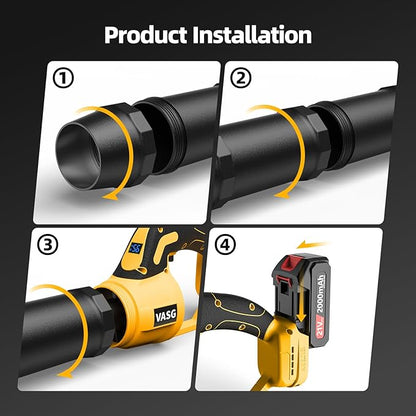 Leaf Blower Cordless – Lightweight Handheld Electric Leaf Blower with Variable Speed, 21V 3×2.0Ah Batteries & Fast Charger for Effortless Lawn, Yard, Garden, Patio, Driveway & Leaf Cleanup