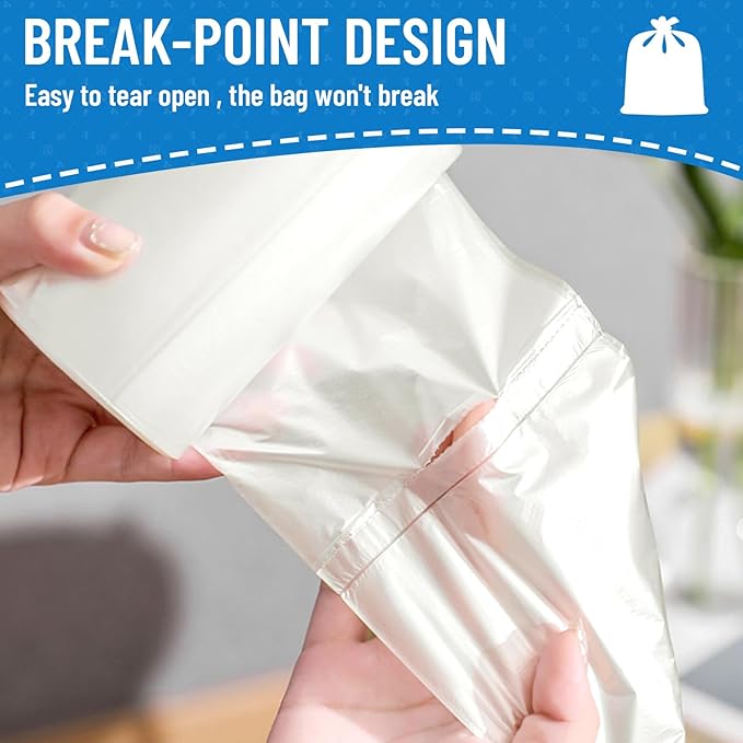 LainNeala Small Trash Bags 4 Gallon, 200 Count Small Garbage Bag Bathroom White Mini Trash Bag Trash Can Liners Unscented Garbage Bags for Bathroom Can