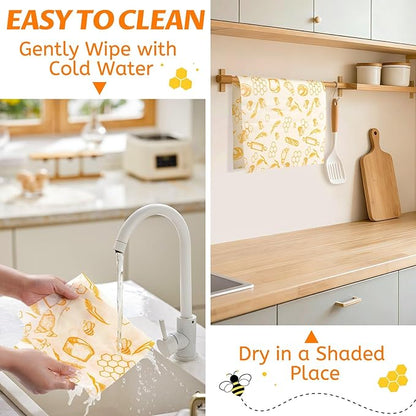Beeswax Wraps for Food – Reusable Beeswax Bread Bag & Sandwich Wrap, Organic & Eco-Friendly & Sustainable Bees Paper, Perfect Alternative to Aluminum Foil Sourdough Storage & Plastic Wrap（Bread）