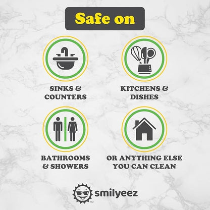 Smilyeez Soap Dispensing Dishwand (Grey) with Ergonomic Handle and 2 Interchangeable Brushes - Effortless Cleaning and Long-Lasting Durability - Kitchen and Dishwashing Essential