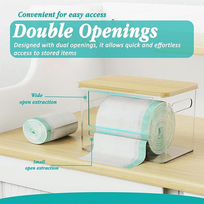 2 Pack Trash Bag Holder Dispenser for Kitchen, Laundry Room Trash Bag Holder, Acrylic Trash Bag Dispenser Extra Large for Kitchen, Laundry Room Under Sink Organization and Storage