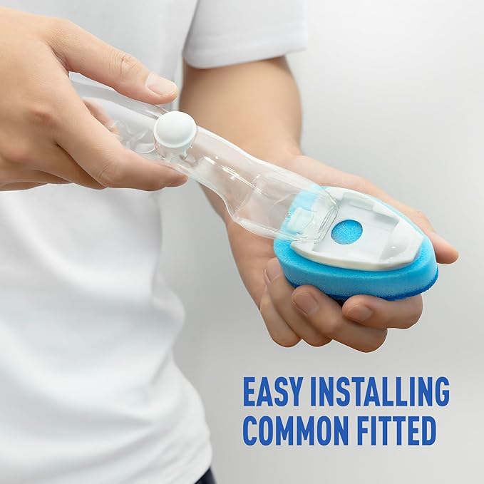 Non Scratch Dishwand Refills Sponge Heads, Heavy Duty Scrub Brush Sponges, Soap Dispensing Scrubbers, Common Compatible Dish Wand Refill Head Replacements for Kitchen Sink Dishwashing Cleaning