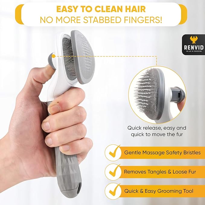 2PCS Pet Hair Removal Gloves & Brush for Cats & Dogs – Electrostatic Lint Remover Mitts – Reusable Fur Cleaning Glove for Couch, Clothes, Car & Furniture – Easy Grooming Magic Brush