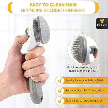 2PCS Pet Hair Removal Gloves & Brush for Cats & Dogs – Electrostatic Lint Remover Mitts – Reusable Fur Cleaning Glove for Couch, Clothes, Car & Furniture – Easy Grooming Magic Brush