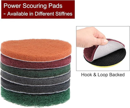 HARFINGTON 15pcs Drill Power Brush 4 Inch Tile Scrubber Scouring Pads 1000-1200 Grit for Bathroom Kitchen Household Cleaning
