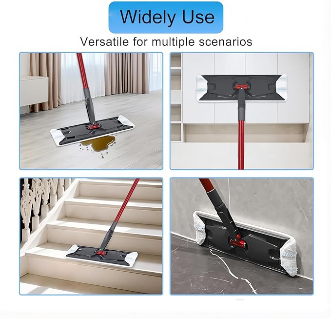 4 Pack Mop Pads Replacements for OCedar H2prO Flat Mop System,Microfiber Handle Pads Refills Washable & Reusable for Easy Cleaning