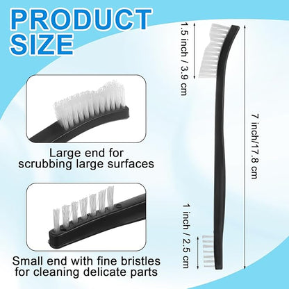 Boao 30 Packs Double-Ended Gun Cleaning Brushes 7 Inch Nylon All Purpose Cleaning Brush with Plastic Handle (White)